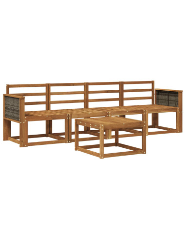 Set di divani da esterno 4 pcs Naturale