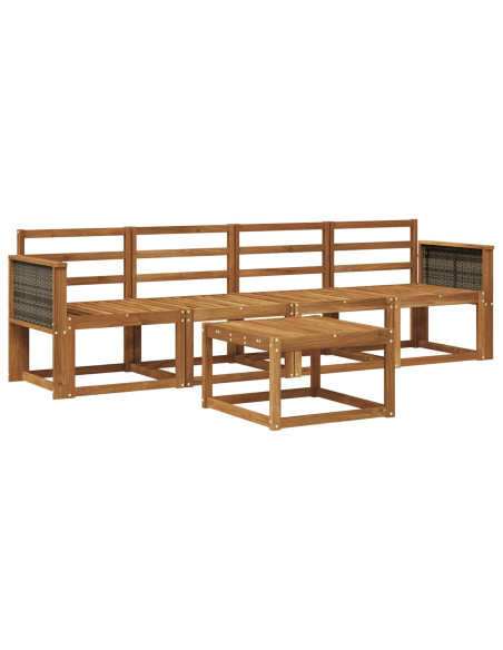 Set di divani da esterno 4 pcs Naturale