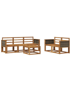 Set di divani da esterno 6 pcs Naturale