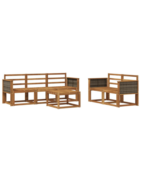 Set di divani da esterno 6 pcs Naturale