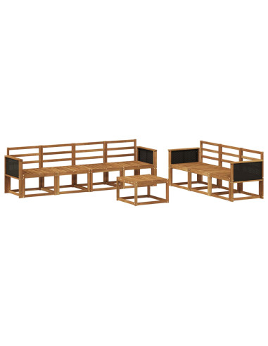 Set di divani da esterno 7 pcs Naturale