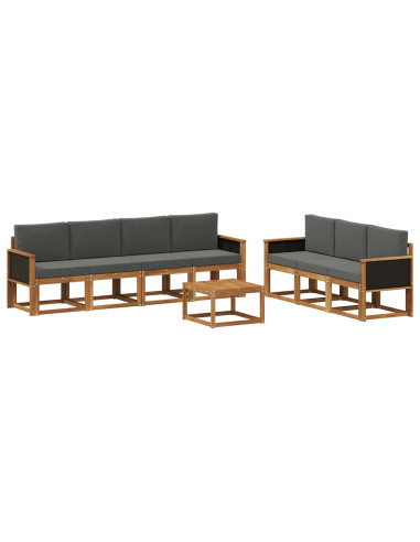 Set di divani da esterno con cuscino 7 pcs Naturale e Antracite