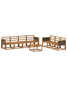 Set di divani da esterno 7 pcs Naturale