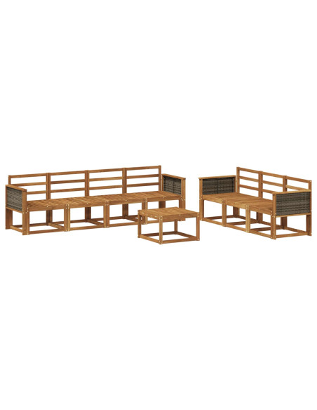 Set di divani da esterno 7 pcs Naturale