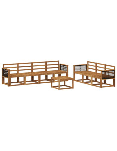 Set di divani da esterno 7 pcs Naturale