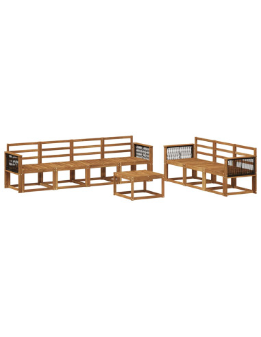 Set di divani da esterno 7 pcs Naturale