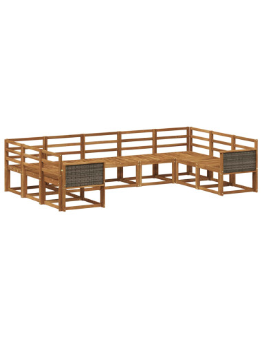Set di divani da esterno 9 pcs Naturale