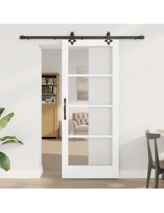 Porta scorrevole ORKDAL Bianco e Nero 83 x 202 cm