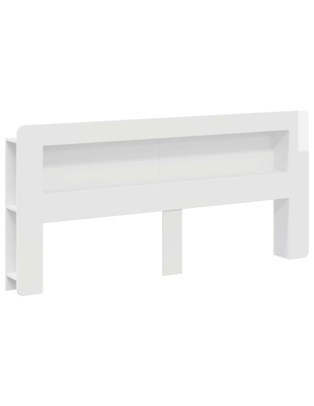 Testata del letto Bianco Lucido Legno ingegnerizzato