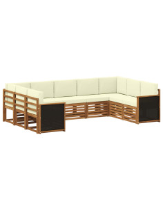 Set divano sezionale con cuscino 7 pcs Naturale e Crema