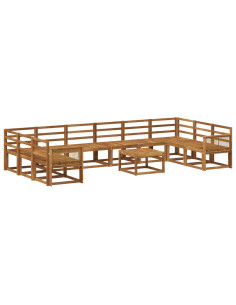 Set di divani da esterno 11 pcs Naturale