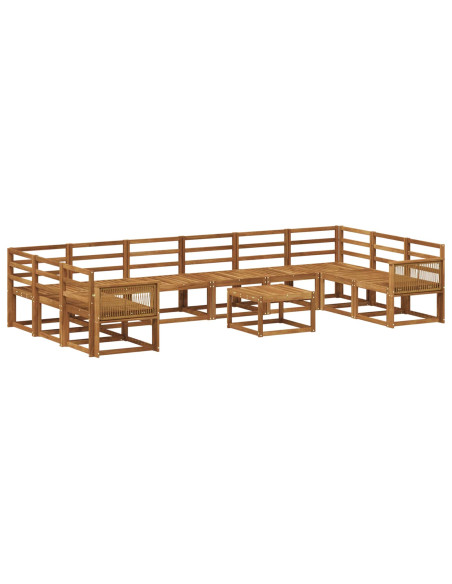 Set di divani da esterno 11 pcs Naturale