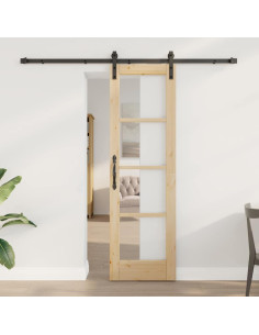 Porta scorrevole ORKDAL Naturale e Nero 61 x 198,5 cm