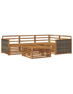 Set di divani da esterno 5 pcs Naturale