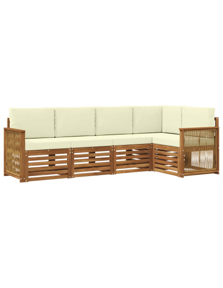 Set divano sezionale con cuscino 4 pcs Naturale e Crema