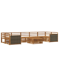 Set di divani da esterno 8 pcs Naturale