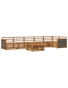 Set di divani da esterno 7 pcs Naturale
