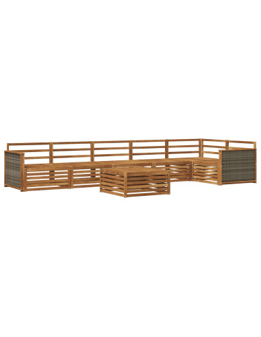 Set di divani da esterno 7 pcs Naturale