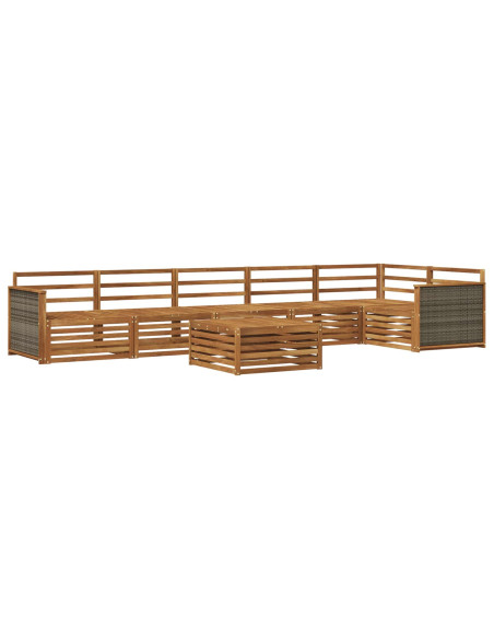 Set di divani da esterno 7 pcs Naturale
