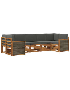 Set divano sezionale con cuscino 6 pcs Naturale e Antracite