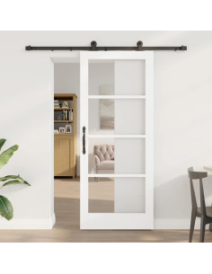Porta scorrevole ORKDAL Bianco e Nero 83 x 202 cm