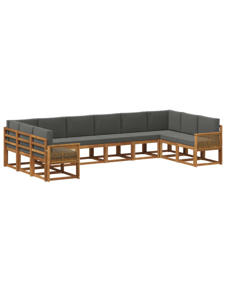 Set di divani da esterno 10 pcs Naturale e Antracite