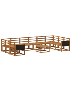 Set di divani da esterno 11 pcs Naturale