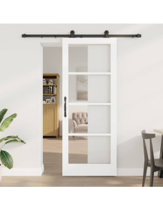 Porta scorrevole ORKDAL Bianco e Nero 83 x 211 cm