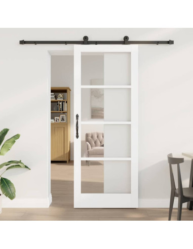 Porta scorrevole ORKDAL Bianco e Nero 83 x 211 cm