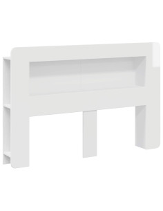 Testata del letto Bianco Lucido Legno ingegnerizzato