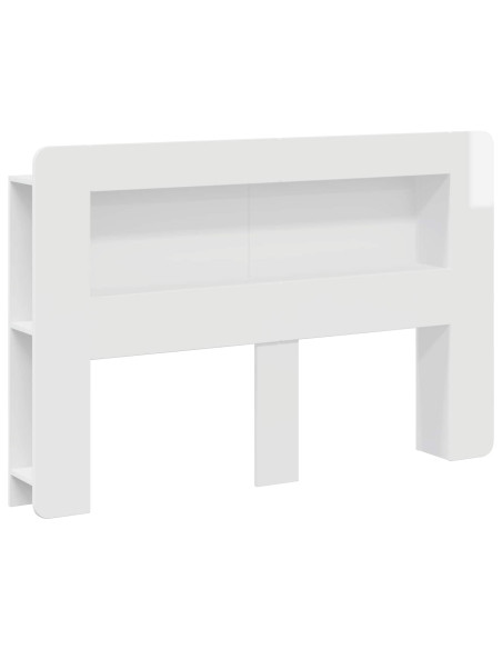 Testata del letto Bianco Lucido Legno ingegnerizzato
