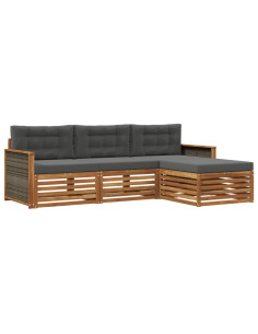 Set di divani da esterno con cuscino Naturale e Antracite