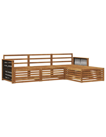 Set di divani da esterno Naturale 249 x 162,5 x 73 cm