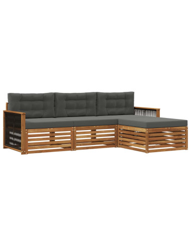 Set di divani da esterno con cuscino Naturale e Antracite