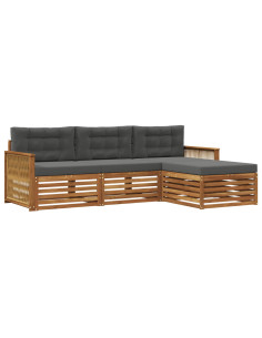 Set di divani da esterno con cuscino Naturale e Antracite