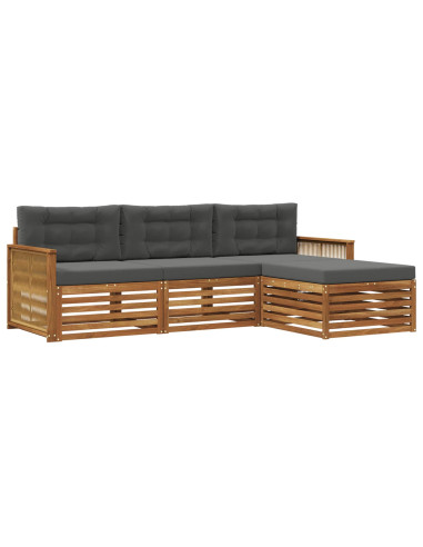 Set di divani da esterno con cuscino Naturale e Antracite