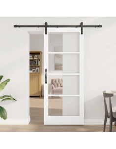 Porta scorrevole ORKDAL Bianco e Nero 83 x 202 cm