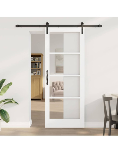 Porta scorrevole ORKDAL Bianco e Nero 83 x 211 cm