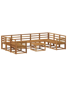 Set di divani da esterno 10 pcs Naturale