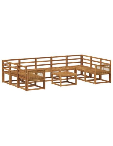Set di divani da esterno 10 pcs Naturale