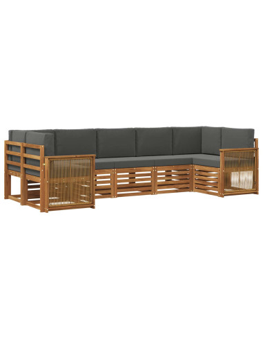 Set divano sezionale con cuscino 6 pcs Naturale e Antracite