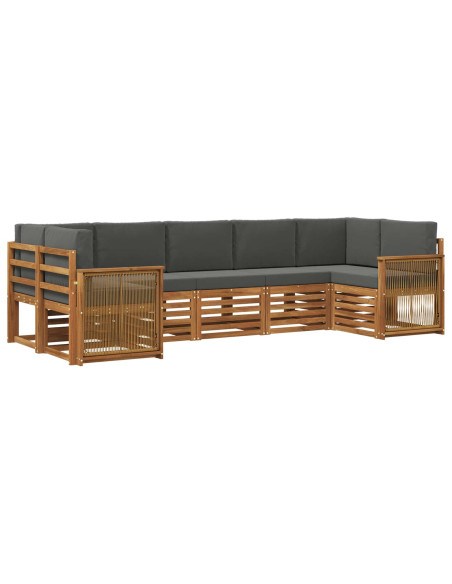 Set divano sezionale con cuscino 6 pcs Naturale e Antracite