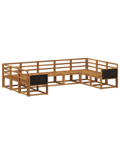 Set di divani da esterno 9 pcs Naturale