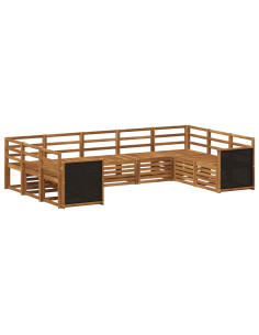 Set divano sezionale 7 pcs Naturale Legno di Acacia Massello