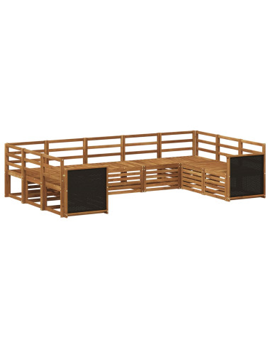Set divano sezionale 7 pcs Naturale Legno di Acacia Massello