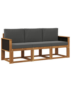 Set di divani da esterno con cuscino 3 pcs Naturale e Antracite
