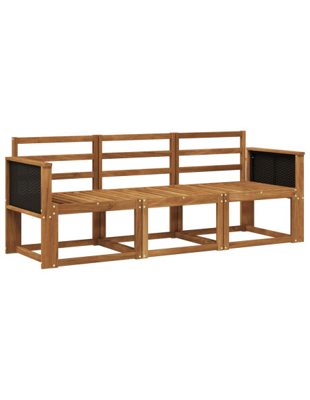 Set di divani da esterno 3 pcs Naturale