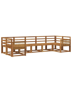 Set di divani da esterno 7 pcs Naturale