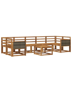 Set di divani da esterno 6 pcs Naturale