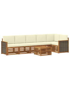 Set divano sezionale con cuscino 6 pcs Naturale e Crema